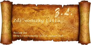 Závodszky Lilla névjegykártya
