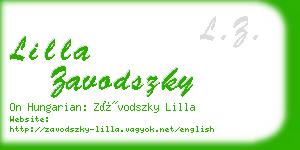 lilla zavodszky business card